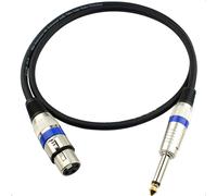 GOTHICANA BY EMPCâble Femelle Xlr À 6,35 Mm 1/4 Inch Ts Fiche Jack Mono, Câble Audio Asymétrique À 3 Pin, Adaptateur Xlr Microphone Câble D'Ampli, Haut-Parleur (5 M)