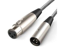 GOTHICANA BY EMPCâble Microphone Xlr Mâle Vers Xlr Femelle (3 M) - Câble Xlr Mâle Vers Femelle Pour Microphone, Amplificateur, Table De Mixage Ou Système De Haut-Parleurs - Gris