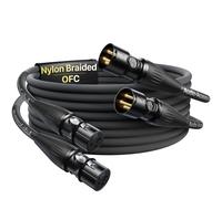GOTHICANA BY EMPCâble Xlr 2 Pack Câble Microphone Mâle Vers Femelle 2M, Connecteurs Neutrik Rean Plaqués Or, Renforcement En Kevlar Avec Tressage En Nylon, Cuivre Sans Oxygène