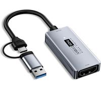 GOTHICANA BY EMPCarte D'Acquisition Vidéo , Carte De Capture Hdmi Vers Usb/Usb C 3.0, 1080P Hd 60Fps Live And Record Video Audio Grabber Pour Les Jeux, Le Streaming, L'Enseignement, La Vidéoconférenc