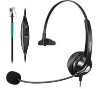 GOTHICANA BY EMPCasque Téléphone Fixe Rj9 Avec Micro Anti-Bruit, Oreillette Filaire Pour Aastra 6757I Fanvil X7C Polycom Vvx411 Alcatel Temporis 580 Gigaset Da710 Plantronics Avaya Mivoice Bureau Cen