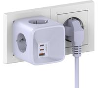 GOTHICANA BY EMPChargeur Usb Murale Prise, Multiple 4 Prises Avec Pd33W 2 Usb C Secteur Et 1 Type A Chargeur Rapide, Adaptateur Usb Multiprise Cube 7 En 1 Pour Domicile Bureau Voyage, Violet