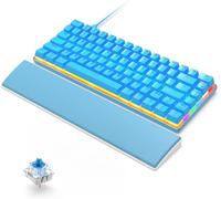 GOTHICANA BY EMPClavier Gamer Mecanique Avec Repose-Poignet, Qwerty Filaire Usb 82 Touches Compact Blue Switch Clavier Rétroéclairage Arc-En-Ciel Anti-Ghosting Repose-Main Confortable En Mousse À Mém