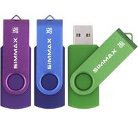 GOTHICANA BY EMPClé Usb 16 Go Lot De 3 Usb 2.0 Flash Drive Pivotant Stockage Disque Mémoire Stick Pendrive (16Go Violet Bleu Vert)