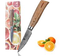 Gothicana By Empedib Pro Couteau À Éplucher Acier Damas I Lame Tranchante De 8 Cm En Acier Damassé À 67 Couches Avec Noyau Vg10 Et Manche En Bois De Pakka I Couteau De Cuisine Professionnel & Couteau