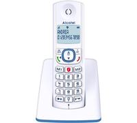 GOTHICANA BY EMPF530 - Téléphone Fixe Sans Fil Dect - Grand Écran Rétroéclairé - Mains Libres - Fonction Blocage Des Appels - 2 Touches De Mémoires Directes - Blanc/Bleu