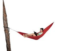 Gothicana By Emphammock Single Hammock Hammock Hamac D'extérieur Super Léger Pour 1 Personne ¿ Kit De Fixation (2 Sangles / 2 Mousquetons) ¿ Charge Maximale : 100 Kg ¿ 290 X 150 Cm ¿ Rouge