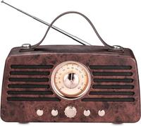 GOTHICANA BY EMPHaut-Parleur Bluetooth Rétro, Enceinte Sans Fil Portable Bluetooth 4.2 Avec Radio Fm, Enceinte Stéréo Pour Extérieur Audio Avec Son Puissant Et Caisson De Basses, Brun