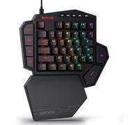 GOTHICANA BY EMPK585 Diti Clavier De Jeu Mécanique Rgb À Une Main, Clavier De Jeu Professionnel Filaire De Type C Avec 7 Touches Macro Intégrées, Repose-Poignet Détachable, 42 Touches (Interrupteur B