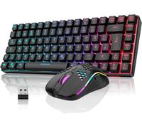 GOTHICANA BY EMPK84 Ensemble Clavier Et Souris De Jeu Sans Fil Qwertz De, Rechargeables, Compacts, Ultra Légers ¿ Avec Construction En Nid D'Abeille Pour Pc Mac Ps5 Xbox Gamer