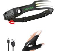Gothicana By Emplampe Frontale Led Ultra Puissante, 3*Led Bande Large 230°, Torche Frontale Rechargeable Usb Pour Pêche Camping Vtt Bivouac Trail, Running Trekking Randonnée Vélo. Gant Lumineux Led E