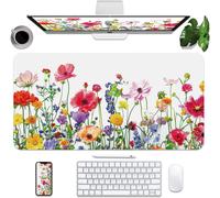 GOTHICANA BY EMPLeather Mouse Pad,Non-Slip Pu Leather Desk Pad Laptop Writing Pad,Waterproof Desk Writing Pad For Office,Home,Gaming (Flower,31.5"" X 15.7"")