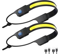 Gothicana By Emplot De 2 Lampes Frontales Led Cob Led 3 Modes 68 G, Vue Large À 260°, Lampe Frontale Rechargeable Ipx4, Étanche, Mains Libres Pour Camping, Course, Pêche, Cyclisme, Escalade
