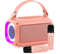 GOTHICANA BY EMPMachine De Karaoké Avec 2 Micro Sans Fil, Haut-Parleur Bluetooth Ou Portable Karaoke Machine, Avec Magique Voix Change, Mode Accompagnement, Rechargeable, Pour Fête Et Voyage