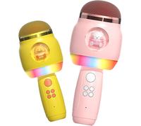 GOTHICANA BY EMPMicrophone Enfant, Micro Karaoke Cadeau Anniversaire Fille 4-10 Ans Micro Enfant Pour Chanter Fille, Microphone Bluetooth Sans Fil, Micro Enfants Avec Lumières Led,Mini Karaoké (Rose)