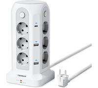 GOTHICANA BY EMPMultiprise Avec Interrupteur, 18 En 1 Multiprise Avec 6 Usb, 12 Prise Tour Multiprise Parafoudre Et Surtension Avec Rallonge Electrique 2M, Usb C Multiprise Bureau Pour Maison, Cuisin