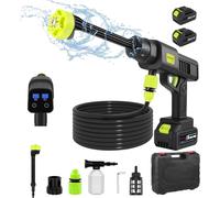 GOTHICANA BY EMPNettoyeur Haute Pression Sans Fil Pour Batterie Makita, 21 V Max. 56 Bar, Avec Batteries Et Buse Multifonction 6 En 1, Tuyau De 10 M, Nettoyeur Haute Pression Sans Fil Pour Lavage De