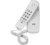GOTHICANA BY EMPOriginal Lite 2 \U2013 Téléphone Fixe De Bureau Ou Mural, Compact Et Facile À Utiliser, Signal Lumineux, 10 Mémoires Indirectes, Grandes Touches, Fonction Rappel - Blanc