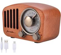 GOTHICANA BY EMPRadio Portable Haut-Parleurs Bluetooth Faits À La Main Rétro En Bois Bluetooth 4.2 Mini Haut-Parleur Avec Caisson De Basses Super Graves Avec Radio Fm Prise D¿Entrée Audio (R919)