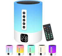 GOTHICANA BY EMPRéveil Enceinte Bluetooth Lampe De Chevet Avec Machine À Bruit Blanc, Bruit Blanc Bébé Multifonctionnelle Haut-Parleur Bluetooth Veilleuse Reveil Lumineux, Cadeau Ado, Fille, Femme, E