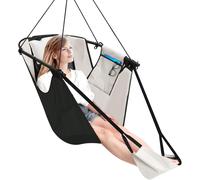 Gothicana By Empsièges Suspendus Repose-Pieds,Cadre Métallique En Forme De U Chaise Hamac,Tissu Oxford Durable Teslin Chaise Balançoire Avec Poche Latérale Oreiller Mousqueton Soutien Solide Et Respi