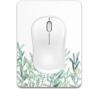 GOTHICANA BY EMPSmall Mouse Pad, 15.5 X 20.3 Cm, Non-Slip Rubber, Waterproof, Cute Mouse Pad, For Women And Children, Wireless, For Laptop, Travel, Green Leaves