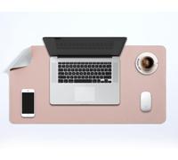 GOTHICANA BY EMPSous-Main Bureau, Tapis De Bureau, Tapis De Clavier Et Souris, Tapis De Portable, Pad Écriture, Mouse Pad Xl, Pour Bureau/Maison/Gaming, Double Face En Cuir Pu 70 X 35Cm (Rose/Argent)