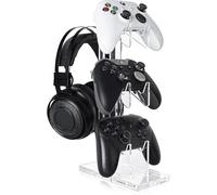 Gothicana By Empsupport Pour Casque Et Manette Pour Xbox Series X Ps4 Ps5 Switch Joy Con, Support Transparent En Acrylique Pour Casque Et Manettes, Organisateur De Manettes Pour 3 Gamepads (3 Tier Cl