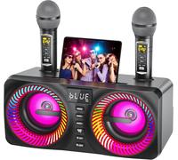 GOTHICANA BY EMPSystème De Karaoké Portable, Enceinte Sono 30W Avec 2 Microphones Sans Fil Uhf Et Emplacement Rechargeables, Karaoké Complet Pour Les Amis À La Maison