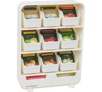 Gothicana By Emptborg-Wht Organiseur Pour 11 Sachets De Thé, Tiroirs Amovibles, 26 Cm (L) X 8,3 Cm (L) X 34,9 Cm (H), Plastique, Blanc