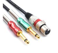 GOTHICANA BY EMPXlr Femelle Vers 6.35Mm 1/4 Pouce Audio Y Splitter Cable, Double 1/4"" Mâle Vers Xlr 3 Broches Microphone Audio Cable (3M/10Ft)
