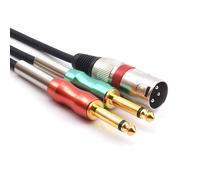 GOTHICANA BY EMPXlr Mâle Vers Double 1/4 Pouce Y Splitter Cable, 6.35Mm 1/4"" Mono Vers Xlr 3 Broches Microphone Audio Cable (4.5M/15Ft)