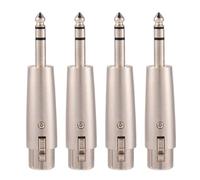 GOTHICANA BY EMPXlr Stéréo, 4Pcs/Pack Xlr Femelle À 3 Broches Vers Stéréo 6.35Mm 1/4 ""Plug Audio Microphone Adaptateur Mic Connecteur Pour Lecteurs/Consoles De Mixage/Lampes De Scène/Guitares