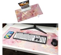 GOTHICANA BY EMPXxl Mouse Pad, Waterproof And Stain Resistant Pu Leather For Office, Easy To Rub And Odourless Mouse Mat, Marble Rose Gold Office Desk Mat (80 X 40 Cm)
