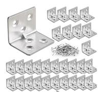 GothicBride 30 pièces équerre de Fixation 30x30x38 mm Equerre Inox 90 Degrés Equerre Fixation Metal de Montage pour Tables, Chaises, Meubles en Bois