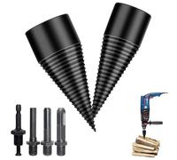 GothicBride Foret fendeur de bois 42 mm + 32 mm - Kit de vis conique avec 4 poignées de perçage, cône de perçage, fendeur de bois, fendeur de bois, jeu de cône de bois fendeur de bois