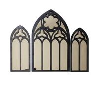 Gothics Kirchenfenster - Holzrahmen Dekorative Wand, Gothic Kirches Fensters, Einzigartiger Gothics Garten, Schwarz Kirche Fenster Für Außen Innen