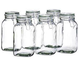 Gothika 925343 Lot de 6 Bocaux a Conserve Verre - Contenance : 2.5 L