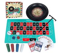 GOTHINK Set de Roulette avec Plateau de Jeu de 25,4 cm, 200 Cartes, Outil de Comptage, 2 Boules et Jeu de Texas Hold’em - Parfait pour Fêtes et Événements