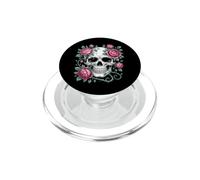Gothique Crâne Fleurs Roses Floral Botanique Vector Art PopSockets PopGrip pour MagSafe