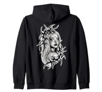 Gothique Dark Fantasy Femme Épine Lune Lilith Sorcière Spooky Sweat à Capuche