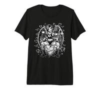 Gothique Emo Alt Girl on Heart Dark Love Grunge Esthétique T-Shirt Haut de Gamme