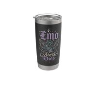 Gothique Emo Cœur Épine Lune Dark Romance Gobelet isotherme en acier inoxydable double paroi