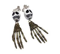 Gothique Halloween Boucles d'oreilles Crâne pour Femmes Filles Halloween Fantôme Bijoux de Main Cadeau Fête de Noël Boucles d'oreilles Squelette Femmes, taille unique, comme décrit