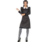 Gothique Halloween Film Robe Sombre Costume Confession Elégance Vintage Epouvante Romantique, Taille : 38 - 40 (M) Couleur : Noir