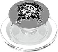 Gothique Jésus Barbwire Blackwork Tattoo Flash PopSockets PopGrip pour MagSafe