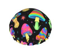 Gothique Magie Hippie Champignons Psychédéliques Bonnet De Douche Femme Réutilisable Bonnet De Douche Confortable Chapeau De Douches Pour Soins Capillaires Quotidien Hôtel