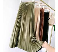 Gothique métallisé Noir plissé Longue Jupe Vintage Taille Haute Une Ligne Satin Jupes Femmes Style coréen Hiver