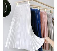 Gothique métallisé Noir plissé Longue Jupe Vintage Taille Haute Une Ligne Satin Jupes Femmes Style coréen Hiver