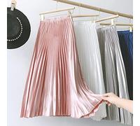 Gothique métallisé Noir plissé Longue Jupe Vintage Taille Haute Une Ligne Satin Jupes Femmes Style coréen Hiver